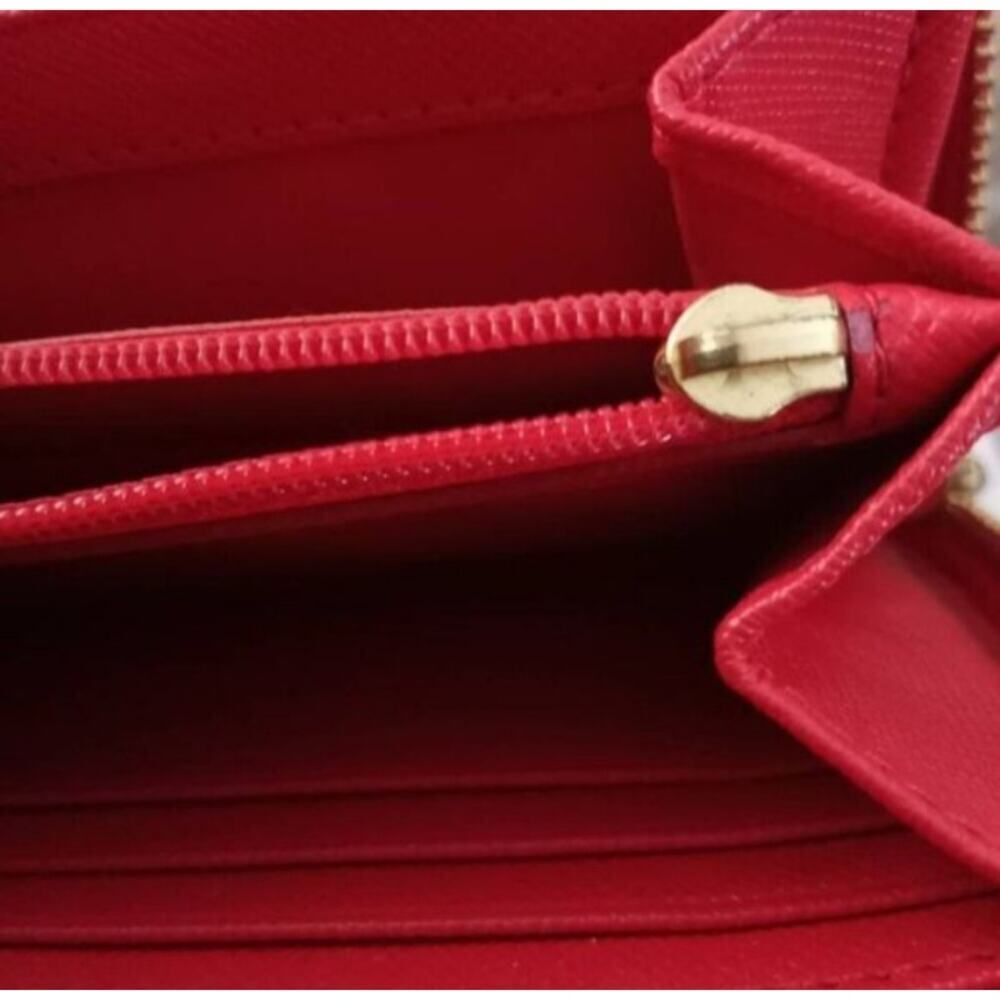 Coach Peyton Signature Accordion Zip Wallet Red & Tan W/Dust Bag GUC - Picture 8 of 14